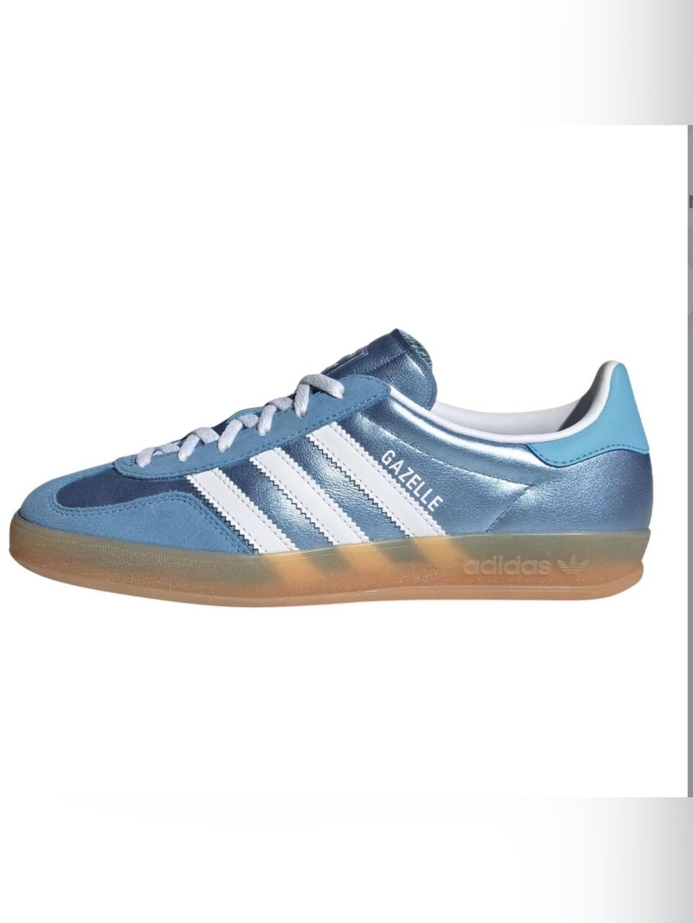 adidas Gazelle Women's Light Blue and White Suede Classic Sneakers